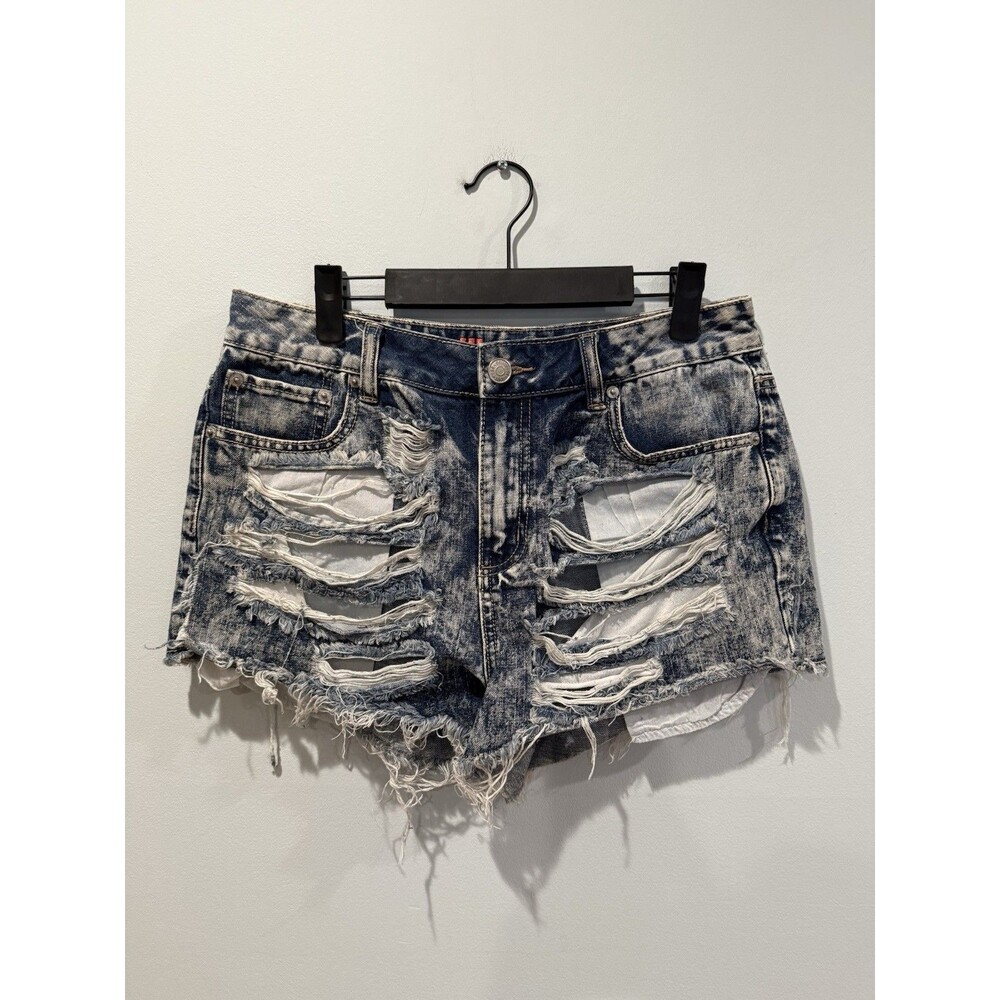 Dollhouse Distressed Denim Shorts Womens 10 Festival Travel Concert Grunge Punk
